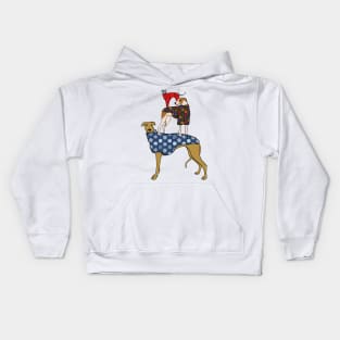 Christmas sighthound tree Kids Hoodie